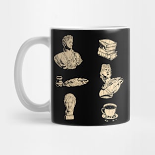 Books, coffee and statues - Dark Academia Mug